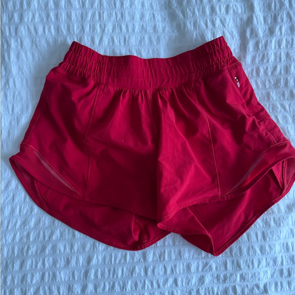 Lululemon Athletica Hotty Hot Vibrant Red Athletic Shorts 4
